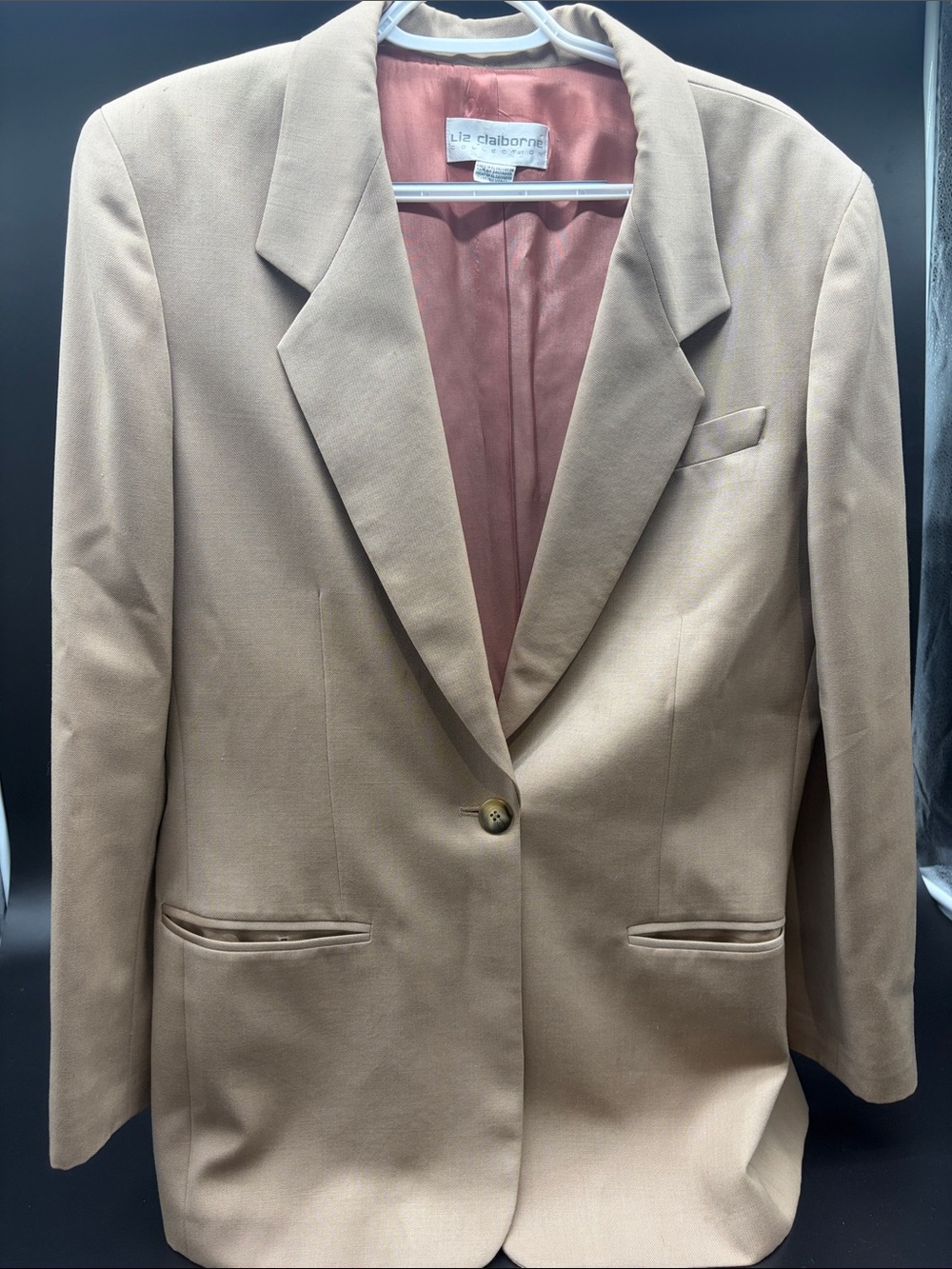Liz Claiborne Beige Single-Button Blazer